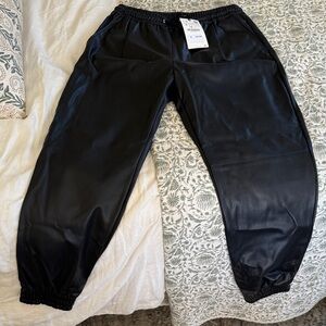 Zara Black Faux Leather Pants